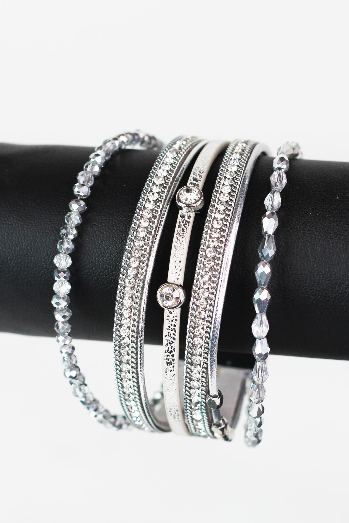Strips Beads Stones &amp; 2 Sliders Magnetic Bracelet