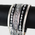 Barrel Beads Strips & Stones Magnetic Bracelet