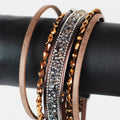 Barrel Beads Strips & Stones Magnetic Bracelet