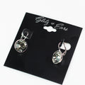 Large Stone Lever Back Silver Earring