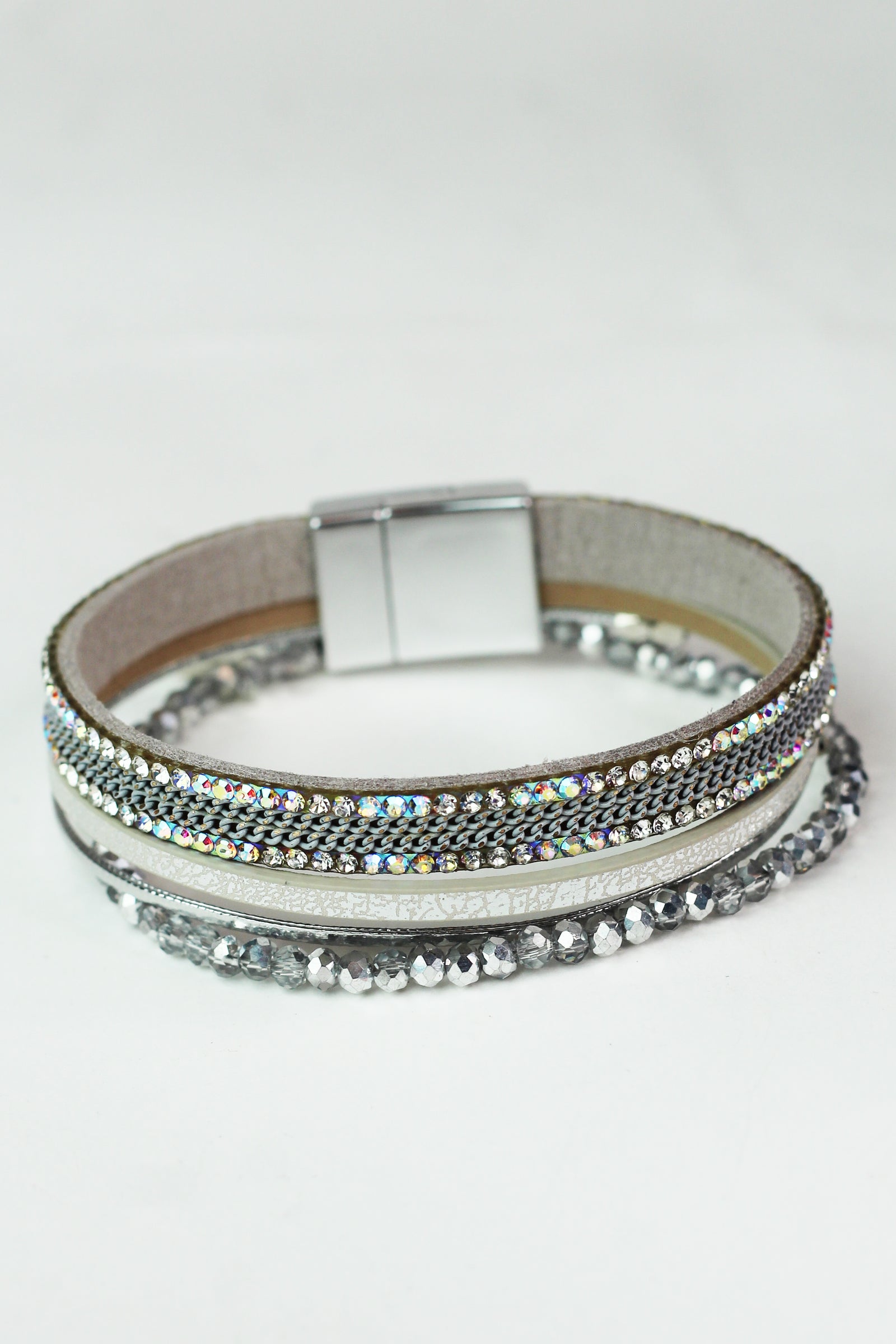 Thin Beads Strips Chains & Stones Magnetic Bracelet