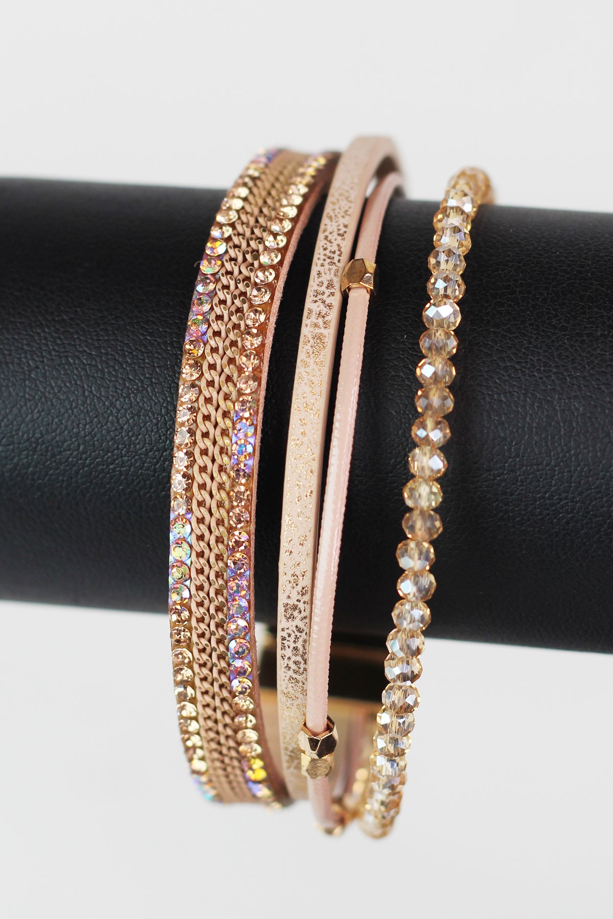Thin Beads Strips Chains & Stones Magnetic Bracelet