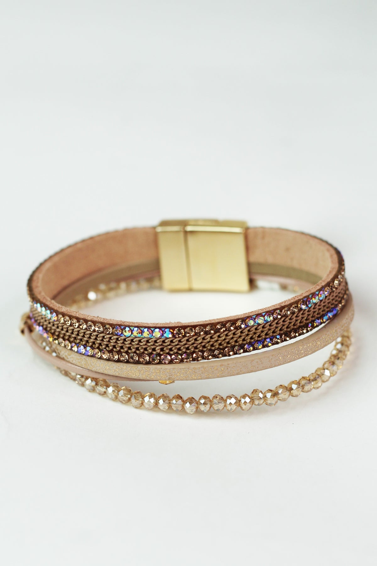 Thin Beads Strips Chains & Stones Magnetic Bracelet
