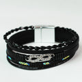 Thin Barrel Beads Stones Strips & Pave Infinity Magnetic Bracelet