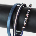 Thin Square Beads Stones Chains & Strip Magnetic Bracelet