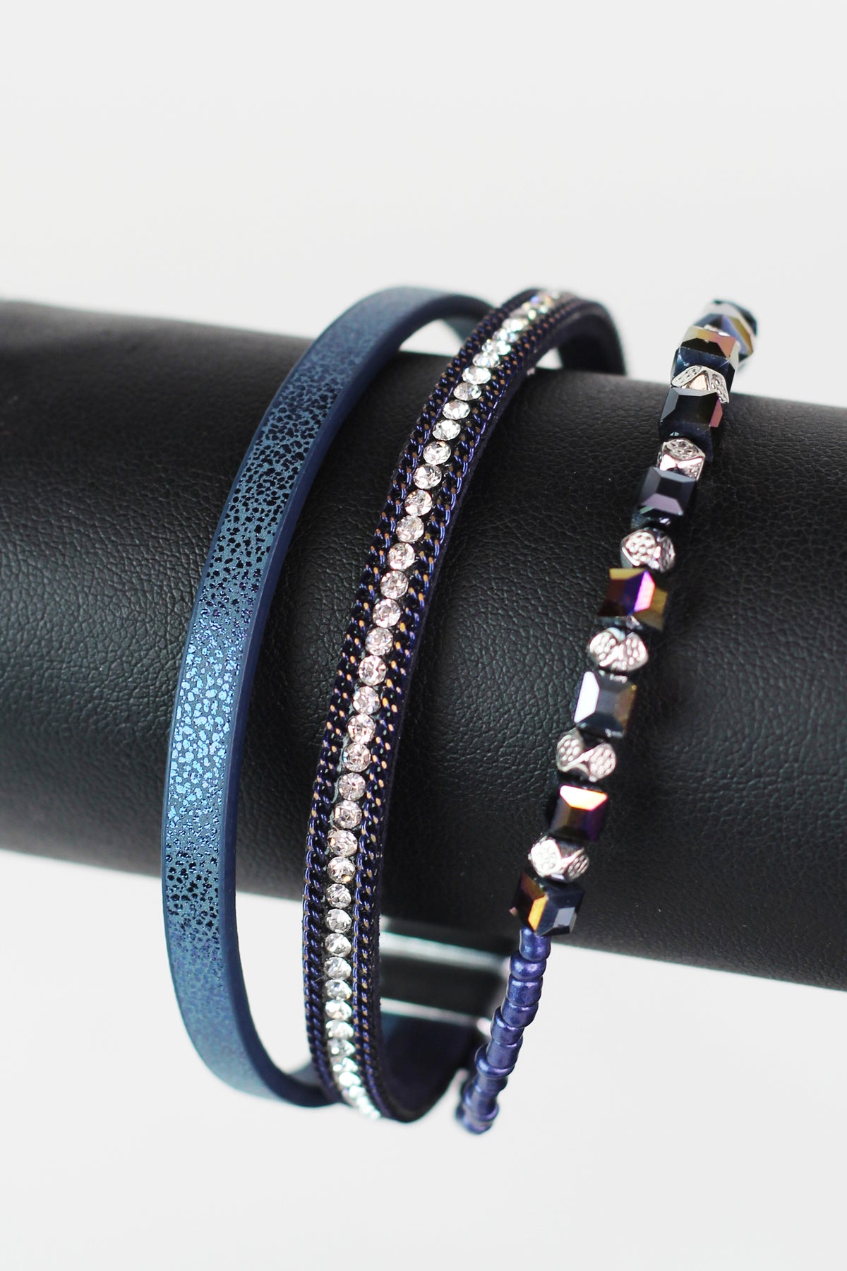 Thin Square Beads Stones Chains &amp; Strip Magnetic Bracelet