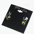Large Stone Lever Back Silver Earring