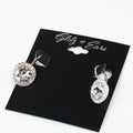 Pave Trimmed Large Stone Lever Back Earring