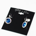 Pave Trimmed Large Stone Lever Back Earring