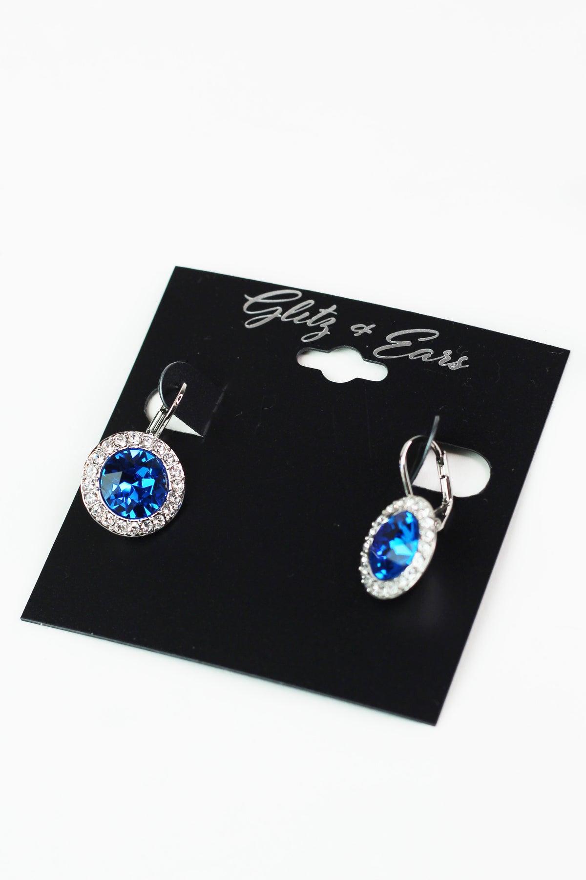 Pave Trimmed Large Stone Lever Back Earring