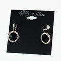 Pave Trimmed Large Stone Lever Back Earring
