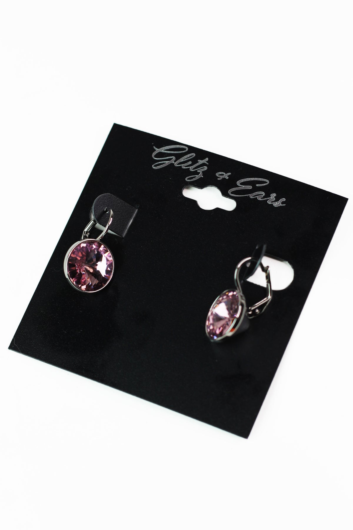 Large Stone Lever Back Silver Earring