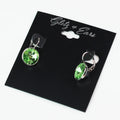 Large Stone Lever Back Silver Earring