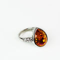 Teardrop Stone & Side Rhinestones Ring