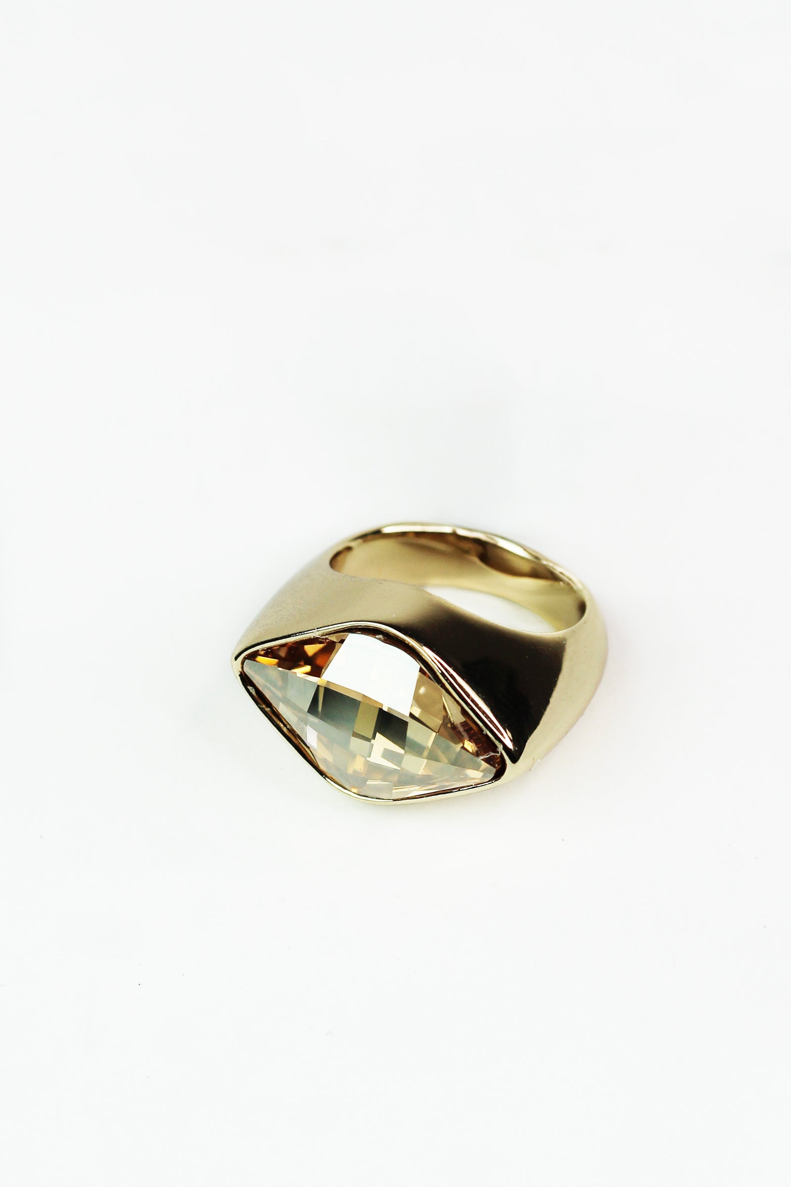 Large Sideways Diamond Stone Ring