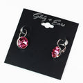 Large Stone Lever Back Silver Earring
