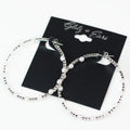 Rhinestone w/ Spaced Pearls Hoop Earrings