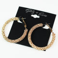 Med Thick All Rhinestone Lever Back Hoop Earrings