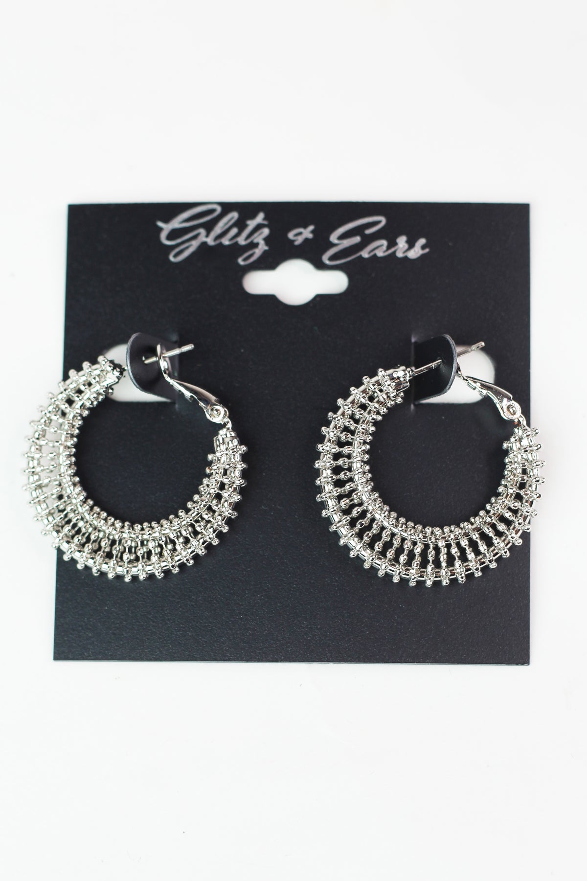 Metal Cage Lever Back Hoop Earrings