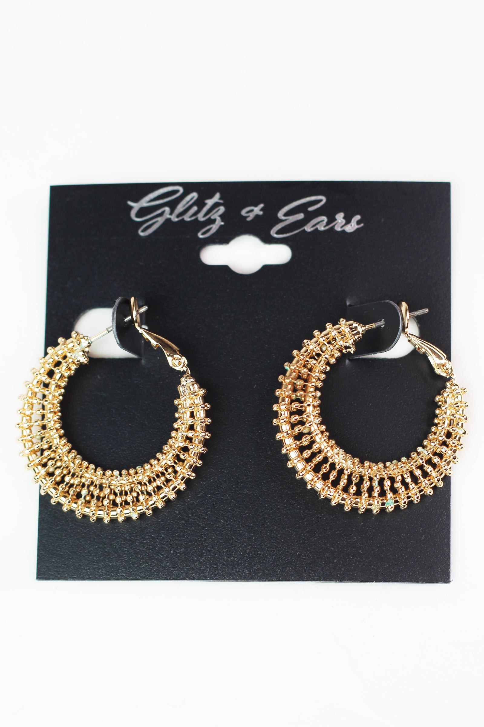 Metal Cage Lever Back Hoop Earrings