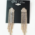 Rhinestone Dangles & Long Baguette Center Row Earrings