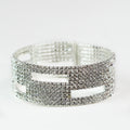 Rhinestone & Rectangle Cutouts Cuff Bracelet