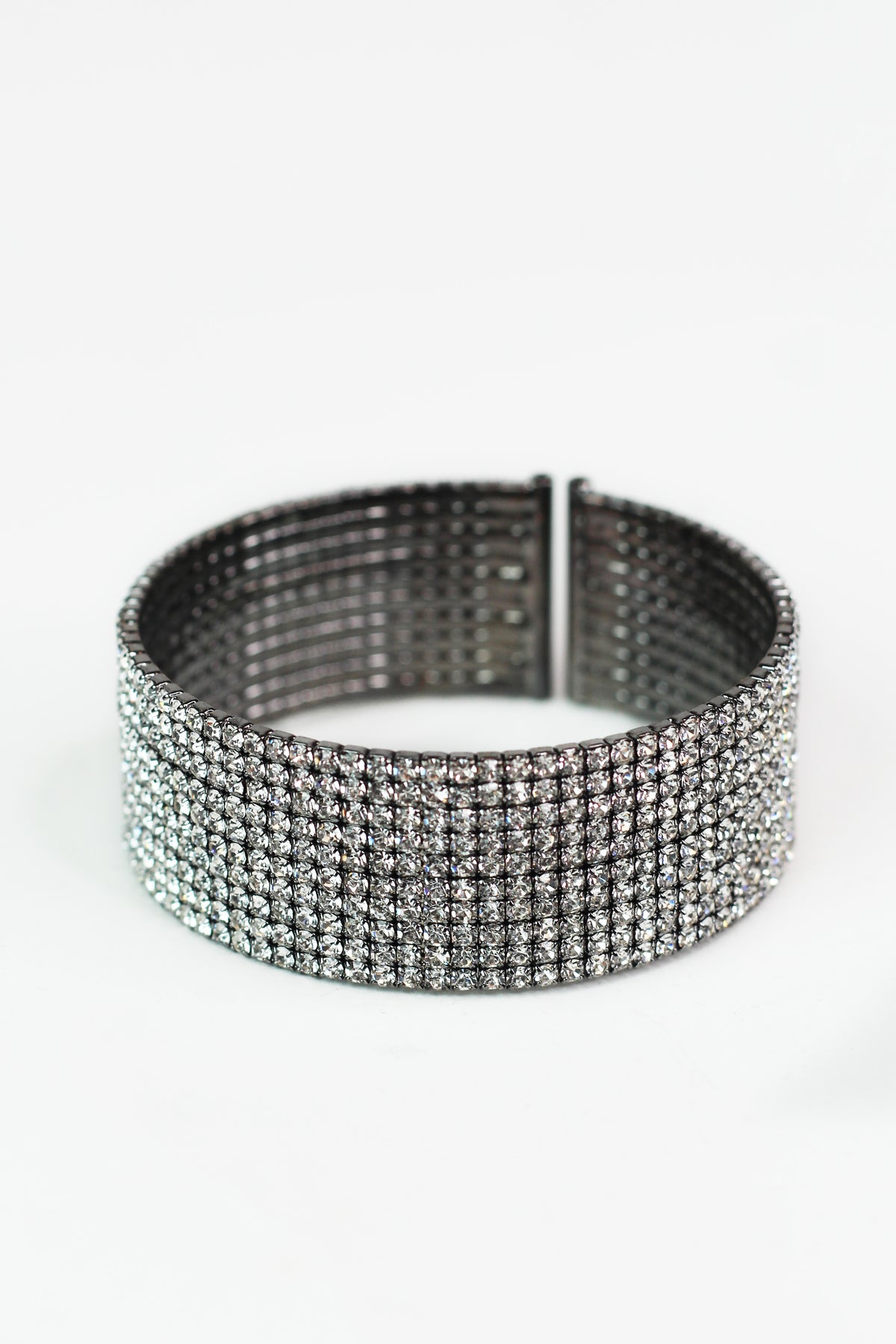 10 Row Rhinestone Cuff Bracelet