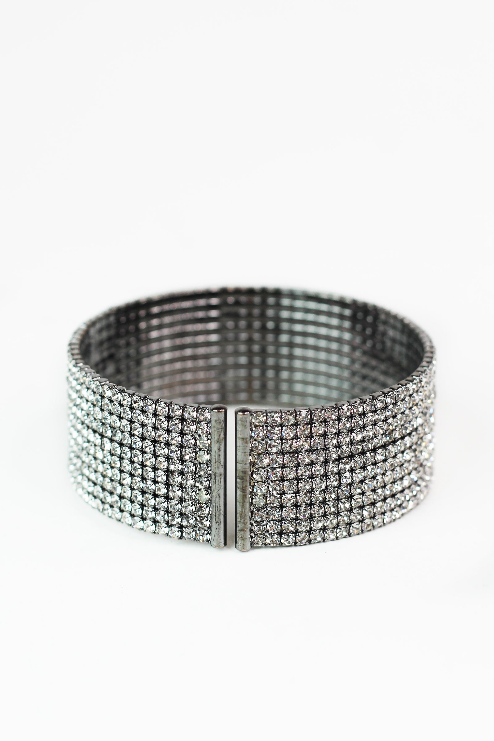10 Row Rhinestone Cuff Bracelet
