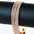 5 Loose Rhinestone Rows Tennis Bracelet