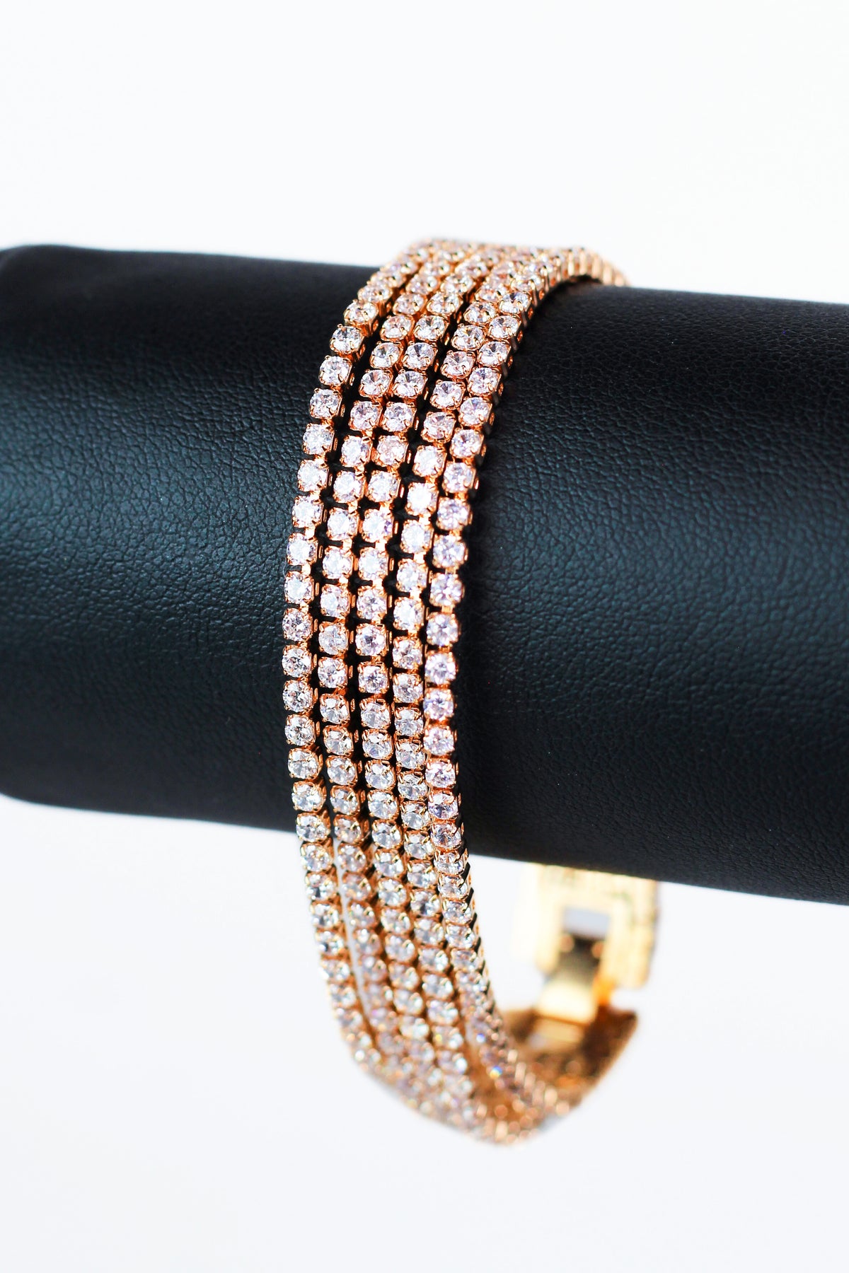 5 Loose Rhinestone Rows Tennis Bracelet