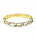 5 Open Pave Links Metal Bangle Bracelet