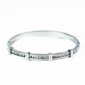 Pave Row & Spaced Bars Metal Bangle