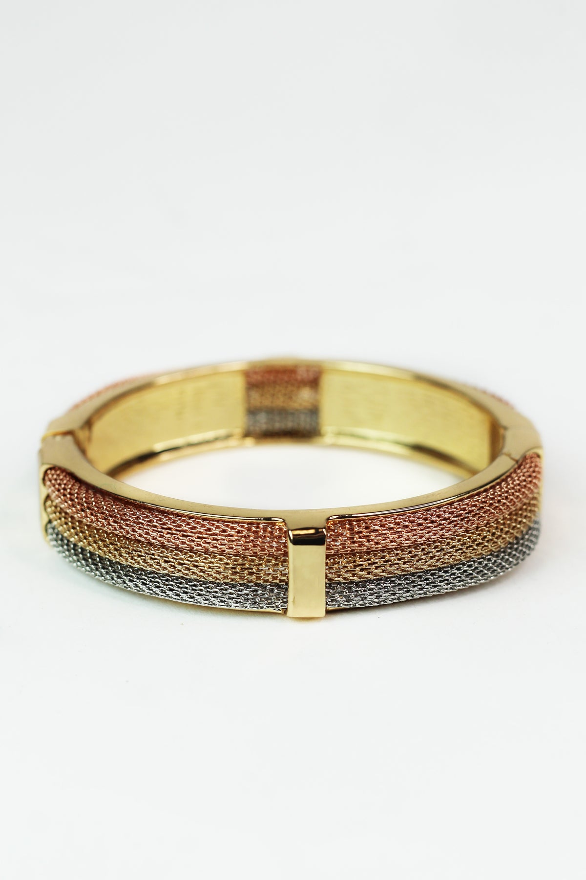 Tri-Color Metal Mesh Bangle