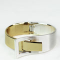 Two Tone Overlapping Metal Bangle