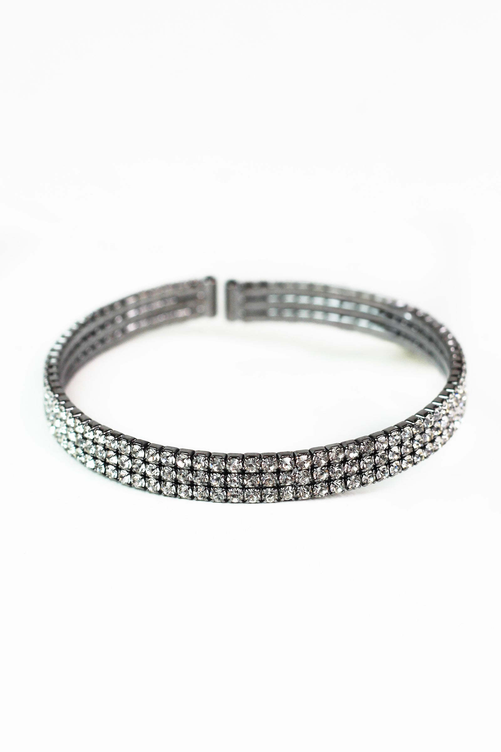 Thin Three Row Rhinestone Cuff