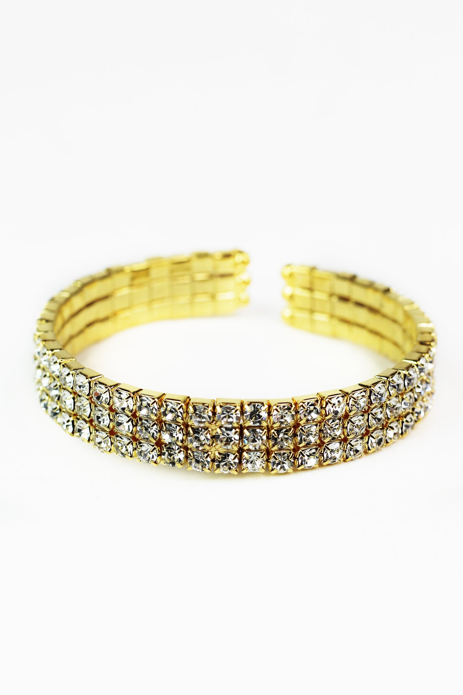 Three Row Rhinestone Cuff