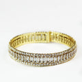 Baguette Row Middle Thin Rhinestone Cuff