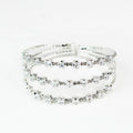 Lg & Sm Square Stones Spaced 3 Row Cuff
