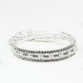 Pearl & Stone Center Row Rhinestone Coil Bracelet