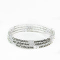 Alt. Rhinestone & 2 Pearl 3 Row Coil Bracelet