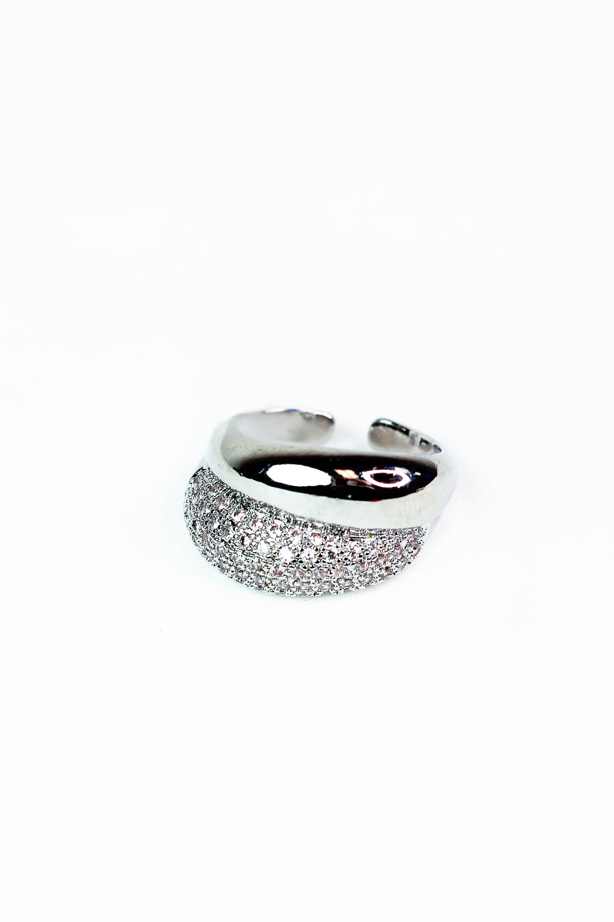 Pave &amp; Smooth Bubble Ring
