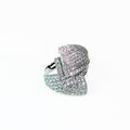 3 All Pave Overlapping Strokes Ring