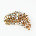 Rhinestone Flower Petals Sway Brooch