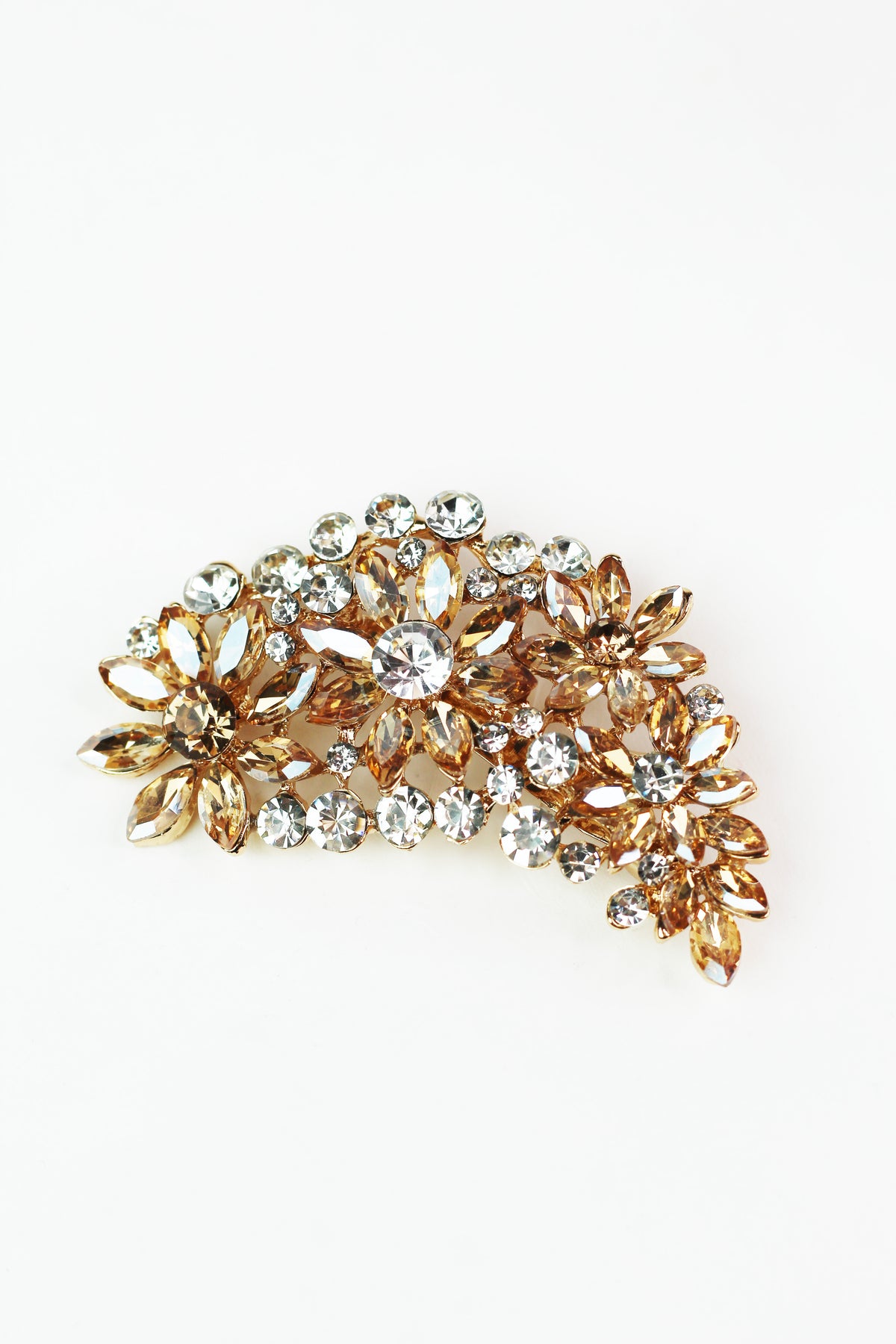 Rhinestone Flower Petals Sway Brooch