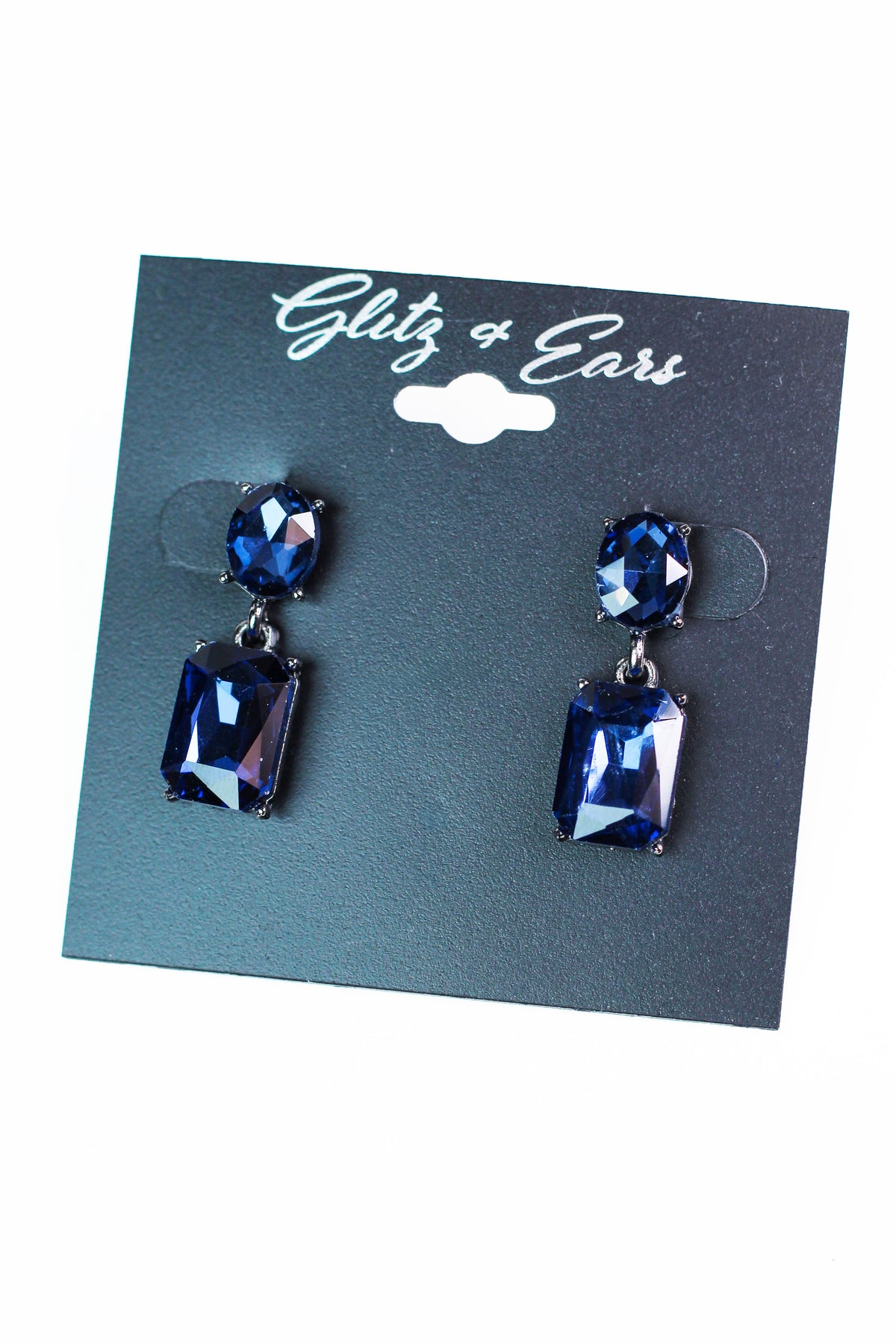 Small Oval &amp; Dangling Emerald Stone Earrings