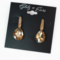 Pave Line & Teardrop Stone Earrings