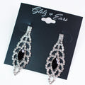 Open Rhinestone Teardrops w/ Marquis Center Earrings