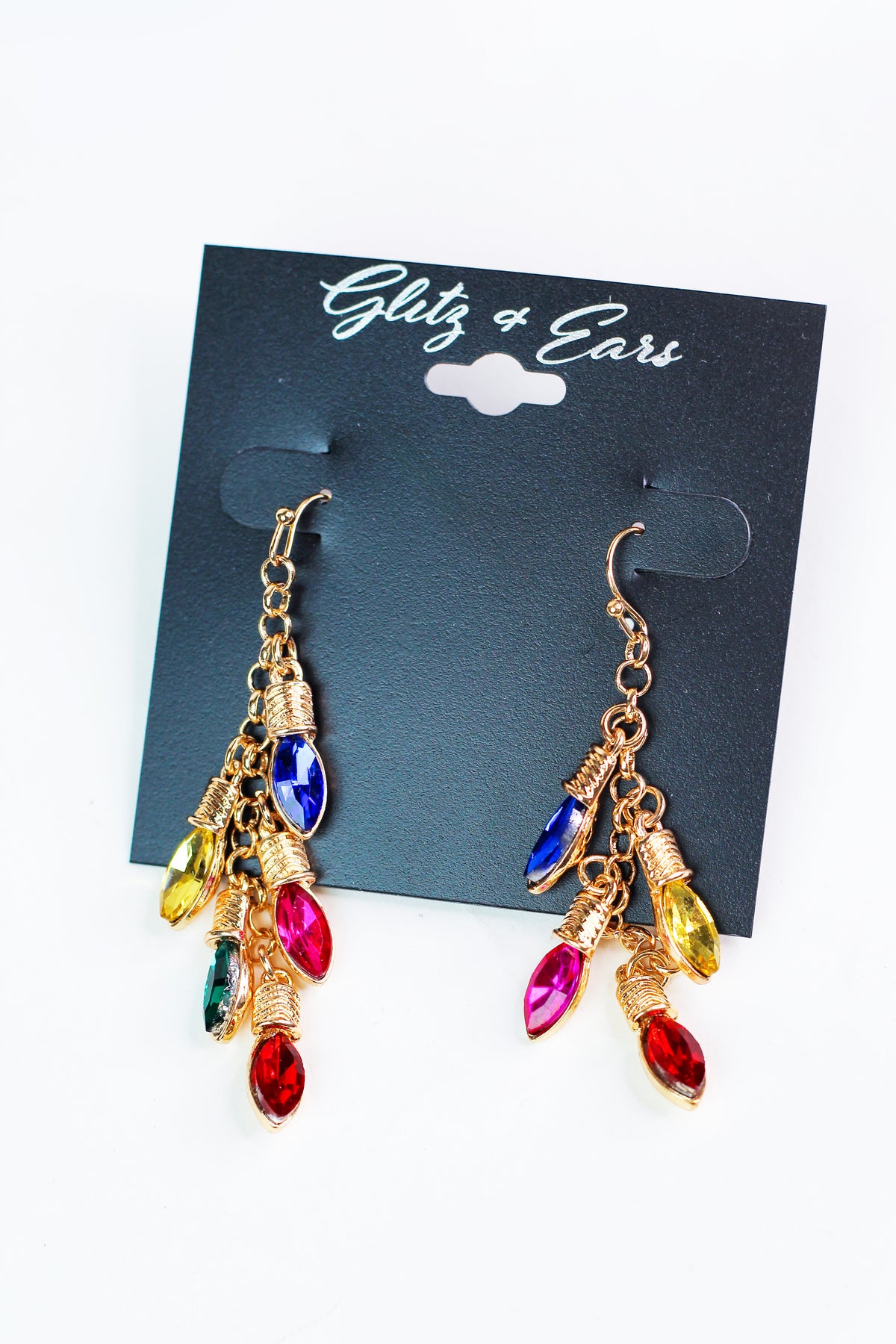 Multicolor Christmas Lights Charm Earrings