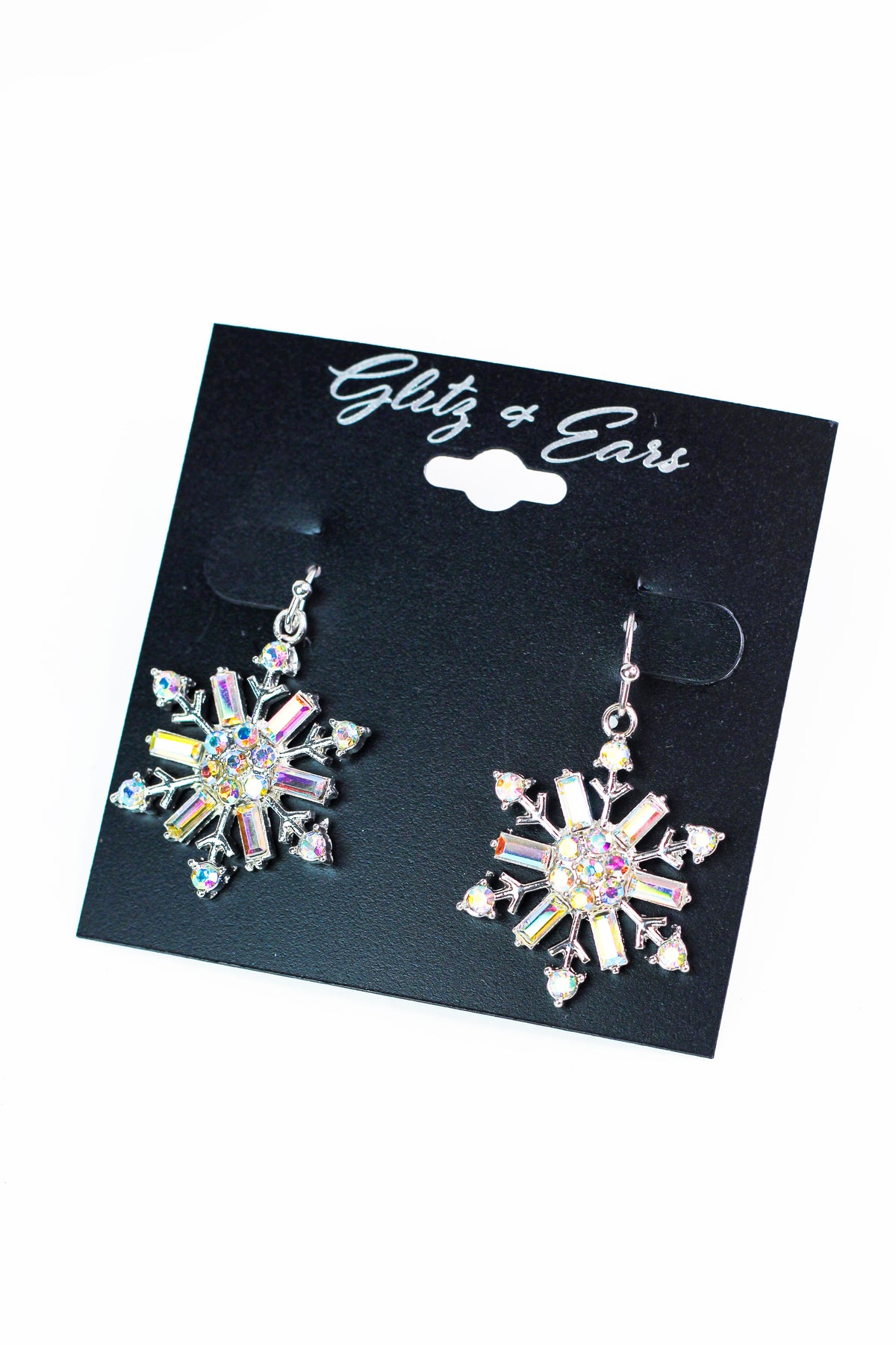 Baguette &amp; Rhinestone Dangling Earrings