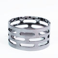 Thick Metal Bangle w/ Open Oval Slits